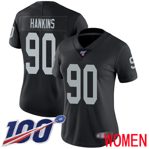 Oakland Raiders Limited Black Women Johnathan Hankins Home Jersey NFL Football #90 100th Jersey